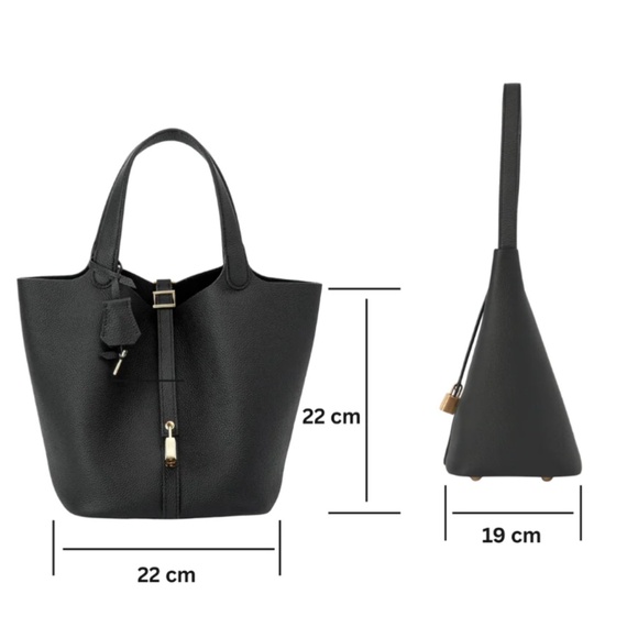 TikTok Forest green Pebble leather 22CM Picotin style bag NWT - Picture 2 of 4